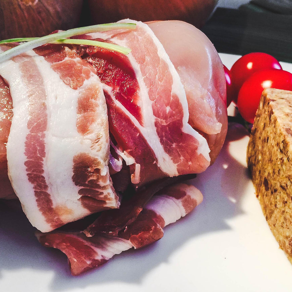Buy Chicken Highlander - Stuffed with Haggis and wrapped in Bacon Online from Aberdeenshire Larder