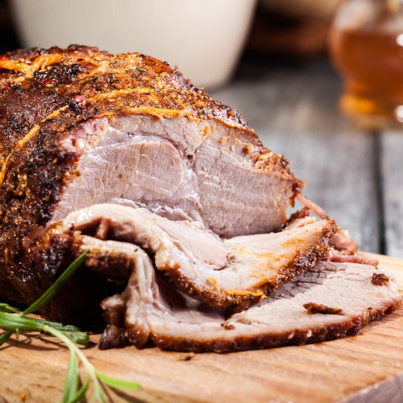 Slow Cooked Roast Pork Shoulder with fresh herbs